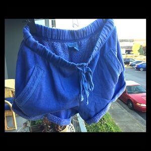 PINK navy blue sweat pant shorts